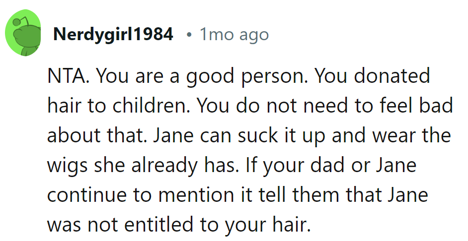 Kids > Jane's wig wishes. Her hair, her rules.