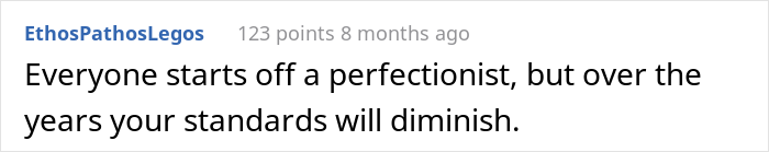 Standards go down after a while