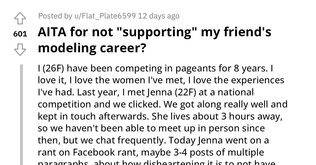 Confused Lady Seeks Advice Online After Her Friend Accused Her Of Not Supporting Her Modeling Career