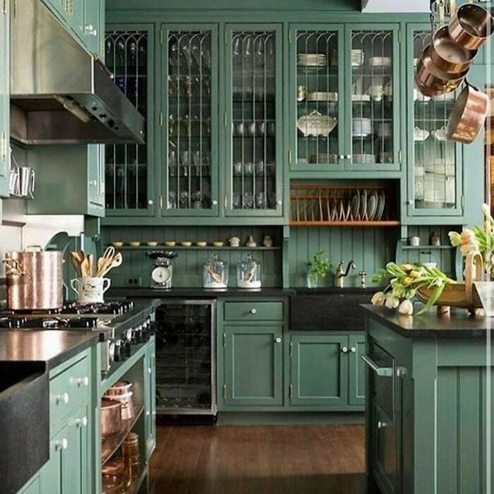 30. This kitchen is a beautiful color.