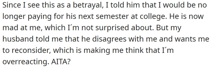 He saw it as betrayal and said some harsh things, but now he has second thoughts