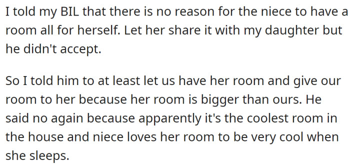 She tried to talk with her BIL, but he didn't want to change a thing