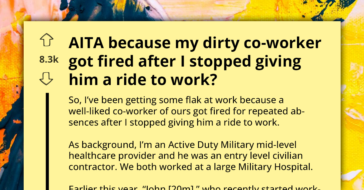 Coworker Was Fired After Redditor Stopped Driving Him, and Now People Say It’s His Fault