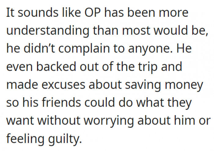 OP has even been more understanding than most