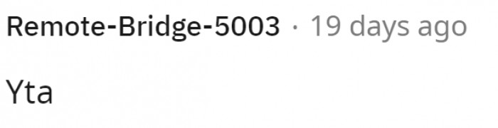 There was one singular comment that said, 