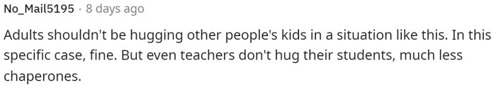 This might very well be true, though, because it's nice to see that teachers are being a bit observant of adults and the kids.