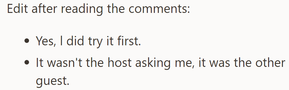 Edit after comments: Tried it first; the guest, not the host, asked.