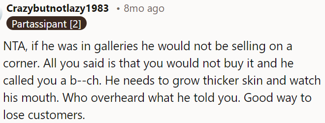 Not a good move if he wants to keep his customers.