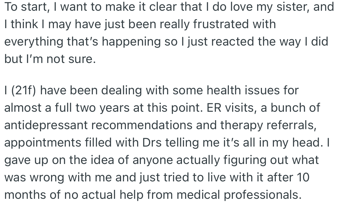 OP Has Had Some Underlying Health Issues for a Long Time and Gave Up Hope in Finding the Cause of the Illness.