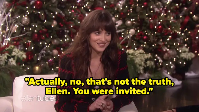 8. When she asked about Dakota Johnson's birthday party and expressed disappointment at not being invited: