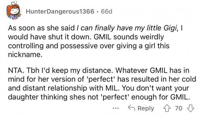 The GMIL sounds quite possessive and controlling, which probably ended up ruining her relationship with her daughter.