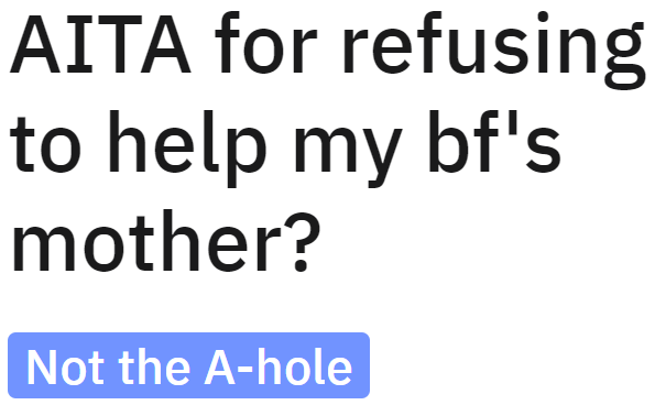 The OP only had this question when she shared her story with the community.