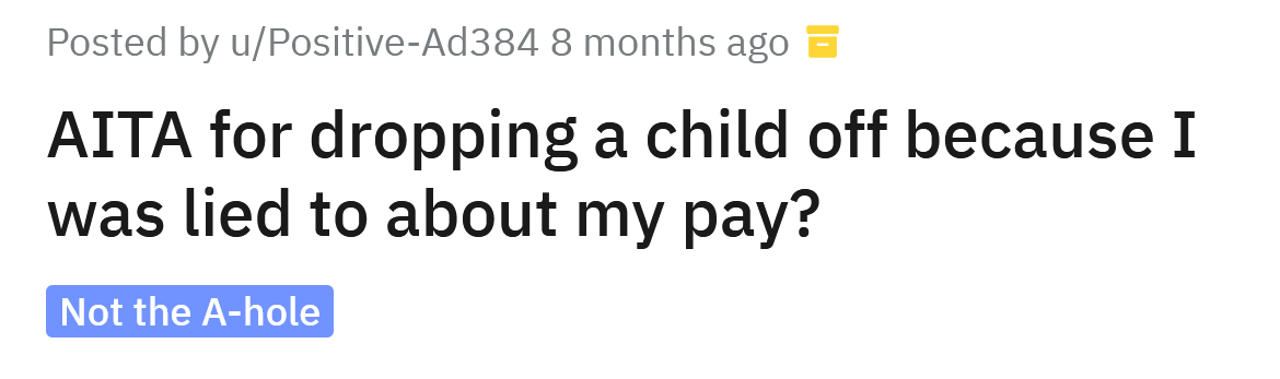 The Redditor asked if she's an a**hole for dropping off a child she was babysitting because the parent lied about her pay.