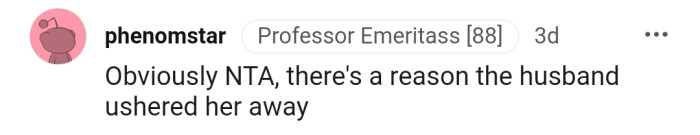 Hubby must have felt embarrassed