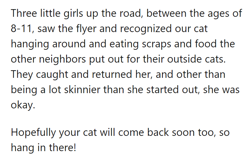 Those young sleuths saved the day. Skinny but unscathed, just wait for the grand return!