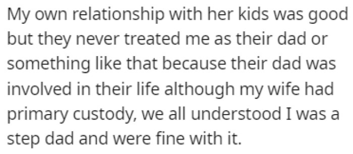 OP had a decent relationship with her kids