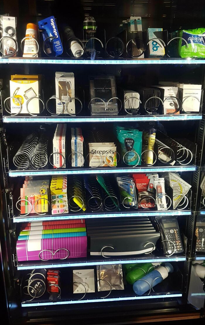 11. University Has A Vending Machine With All The Things You Need As A Student, From Sanitary Pads To A Power Bank