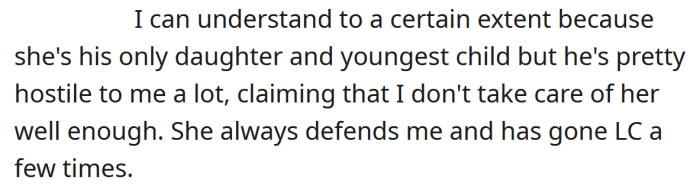 He has been very hostile towards the OP at times.