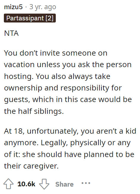 People were already immediately heading to the comments to let OP know that they were not in the wrong here.