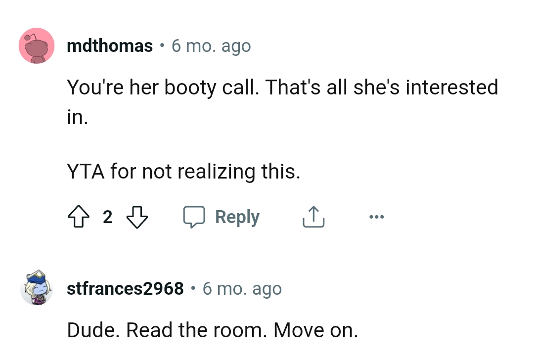 The OP is just her booty call.