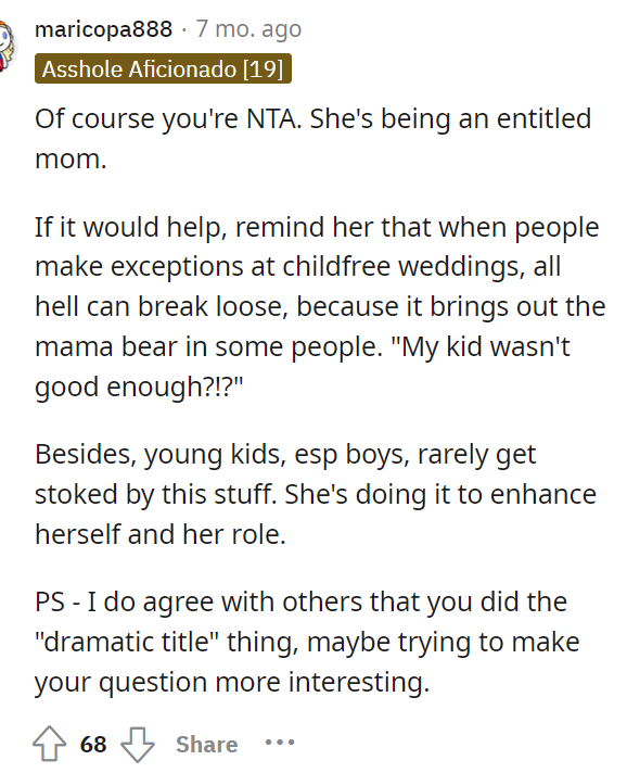 She is definitely acting entitled, and OP also dramatized her title a bit, which is misleading when people came to answer the question and view the post.