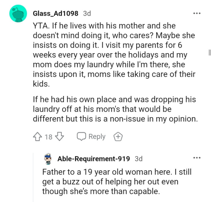 Mom likes taking care of her kids, according to this Redditor