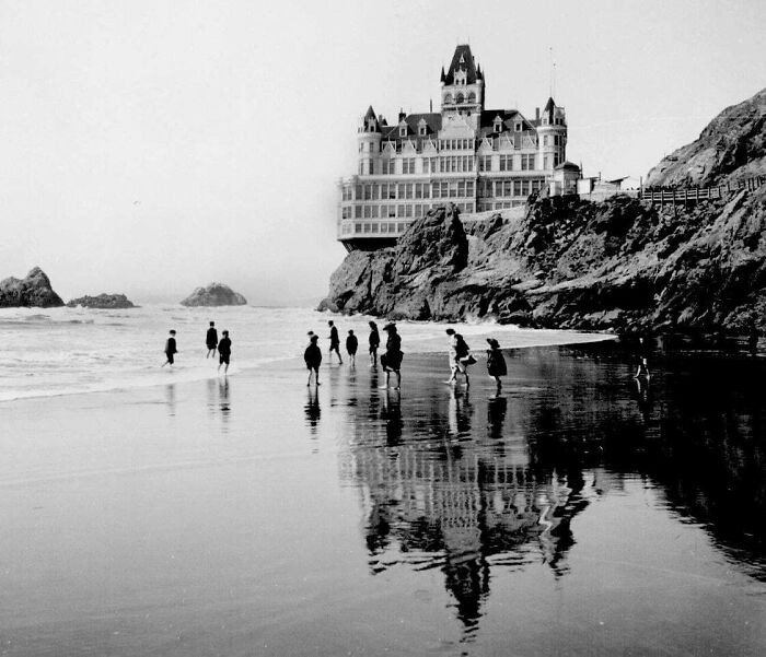"The San Francisco Cliff House In 1900-1901. Right On The Edge Of A Cliff"
