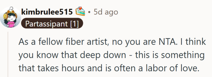 Only another crafter truly gets it—those stitches carry patience, not just yarn.