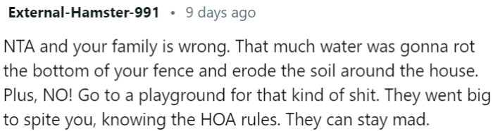 Neighbors' giant water slide threatens property