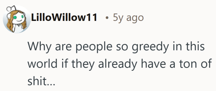 When one person has abundance, asking for half can look less like fairness and more like excess.