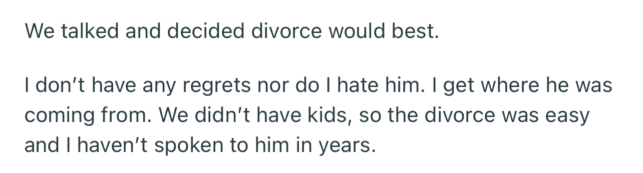 The pair ended up getting divorced