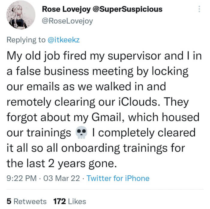 7. Two years' worth of work is gone.