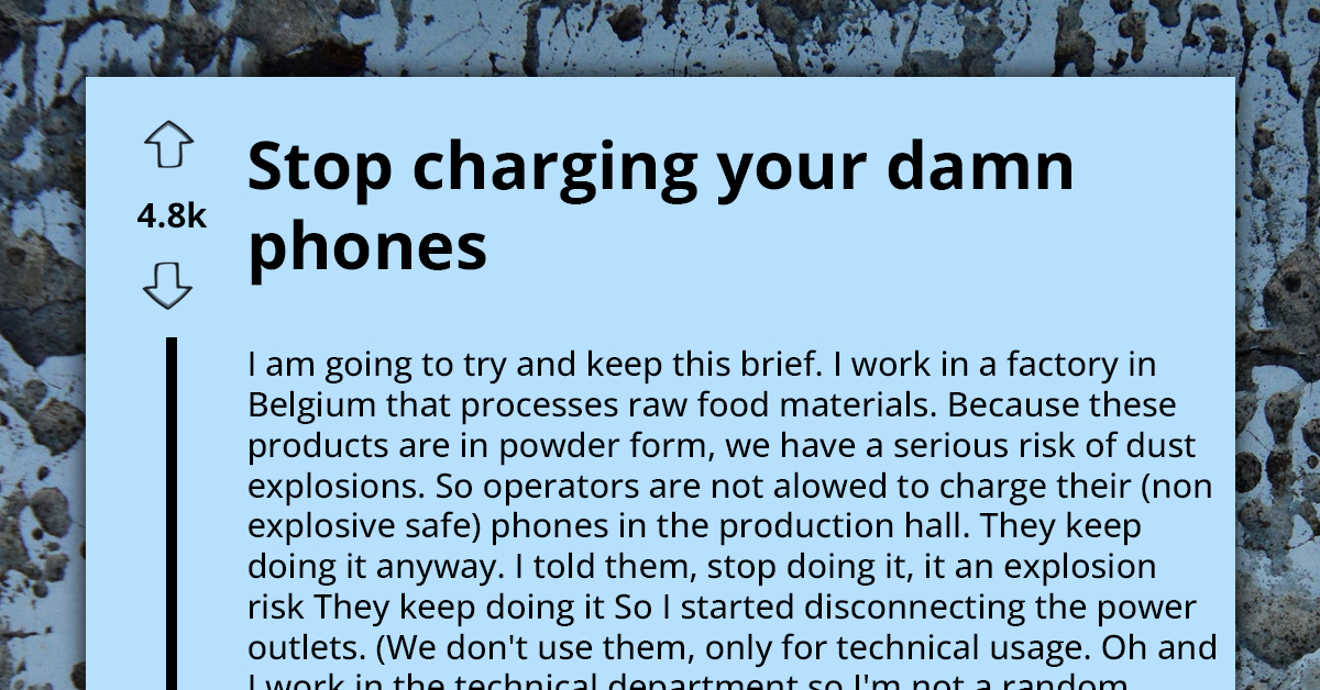 Worker Smartly Ensures His Co-Workers Stop Charging Their Phones Inside The Factory as It Could Cause an Explosion