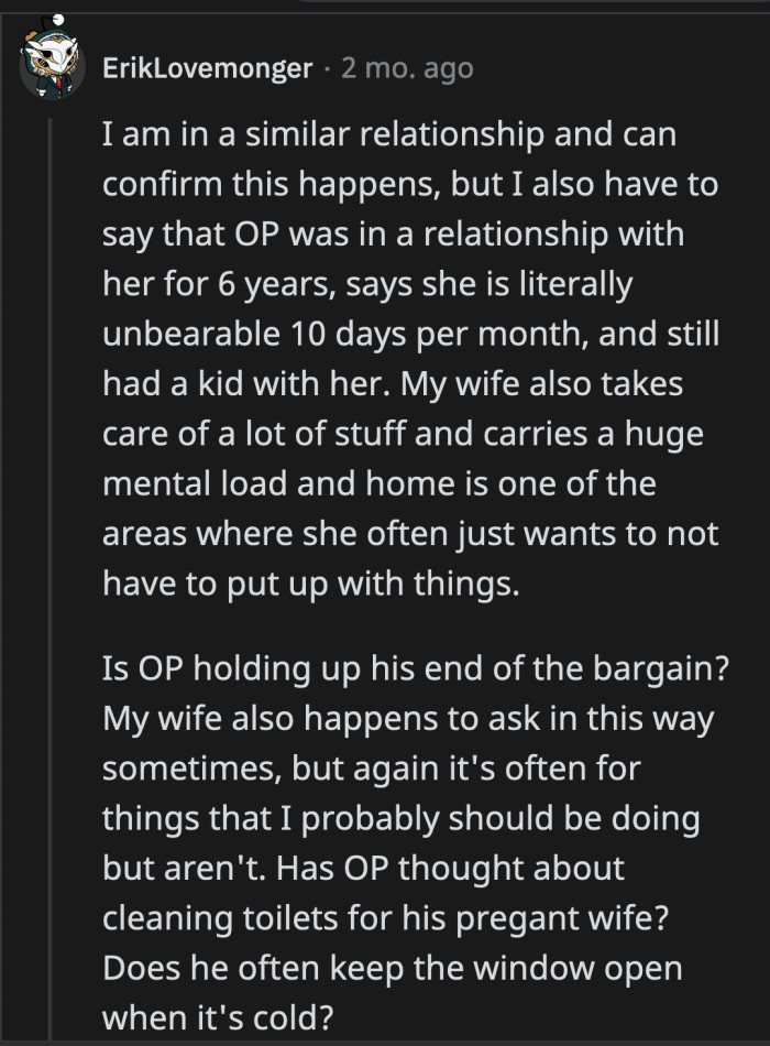 Let's Say OP Played Up How Much He Helps Around the House — Does That Justify How His Wife Talks to Him?