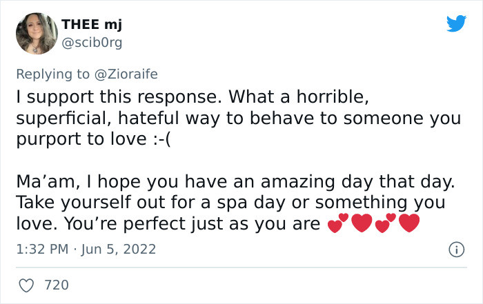 It's definitely heartbreaking that it was her own cousin who said that to her.