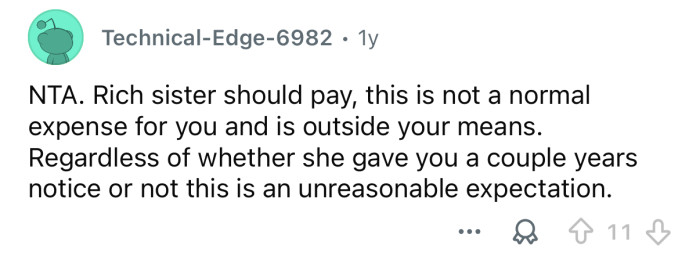 This is not a normal expense.