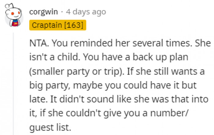 It didn't seem like she cared about it that much