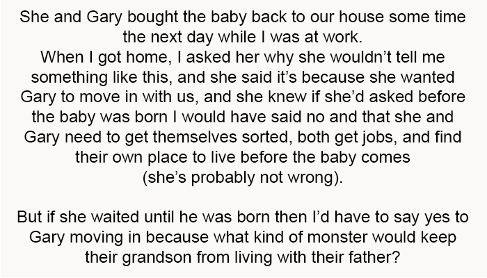 She and Gary bought the baby