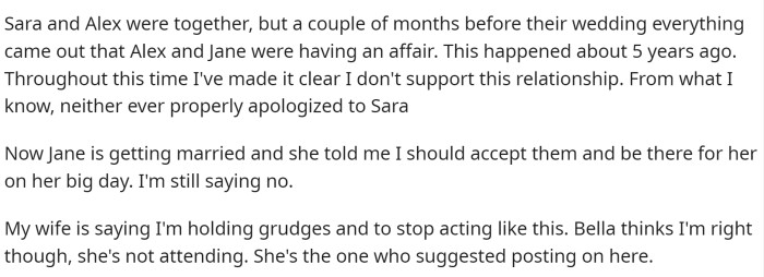 This is where he gets into the bulk of the story and explains how their relationship was the result of them having an affair.