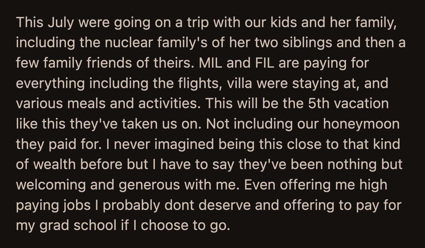 His sister knew they regularly invited family friends and asked why they weren't included in that list.
