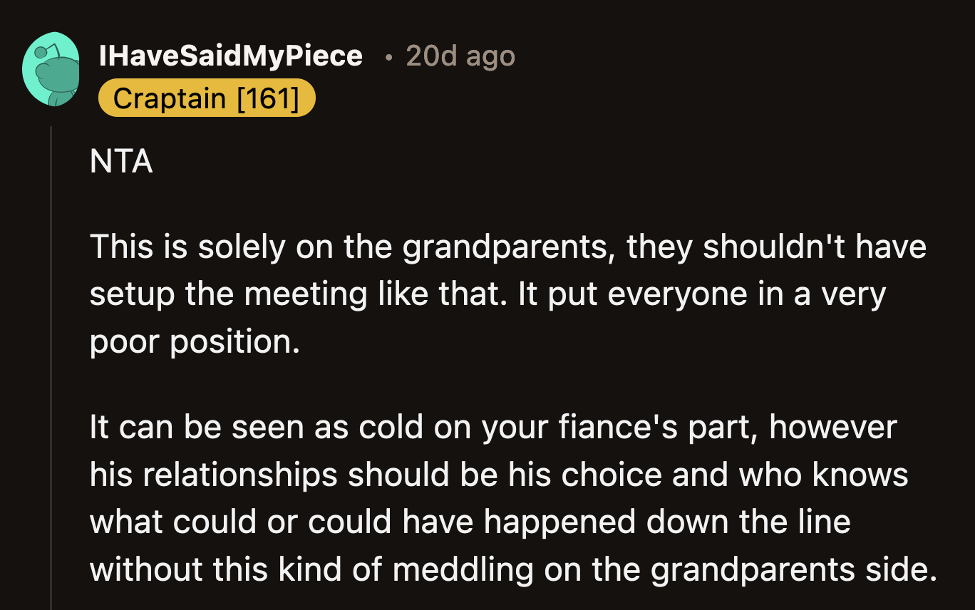 The grandparents set those kids up for heartbreak. That is neither OP's nor her fiancé's fault. An ambush dinner will not solve years of parental damage.