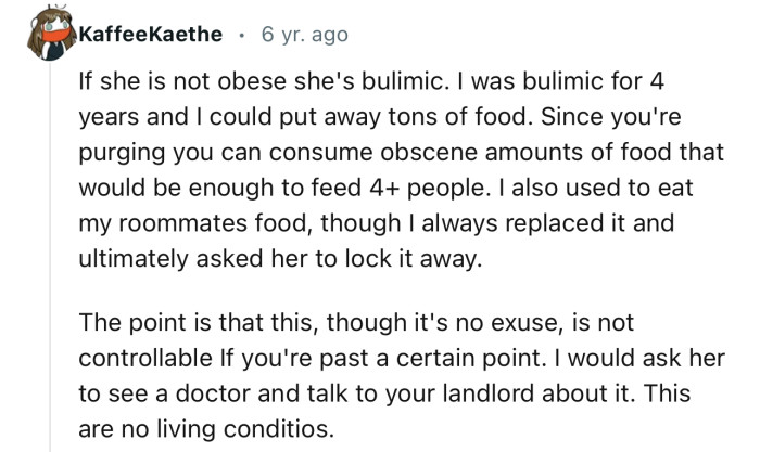 “I would ask her to see a doctor and talk to your landlord about it.”