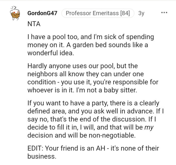 This Redditor has a pool and is tired of spending money on it