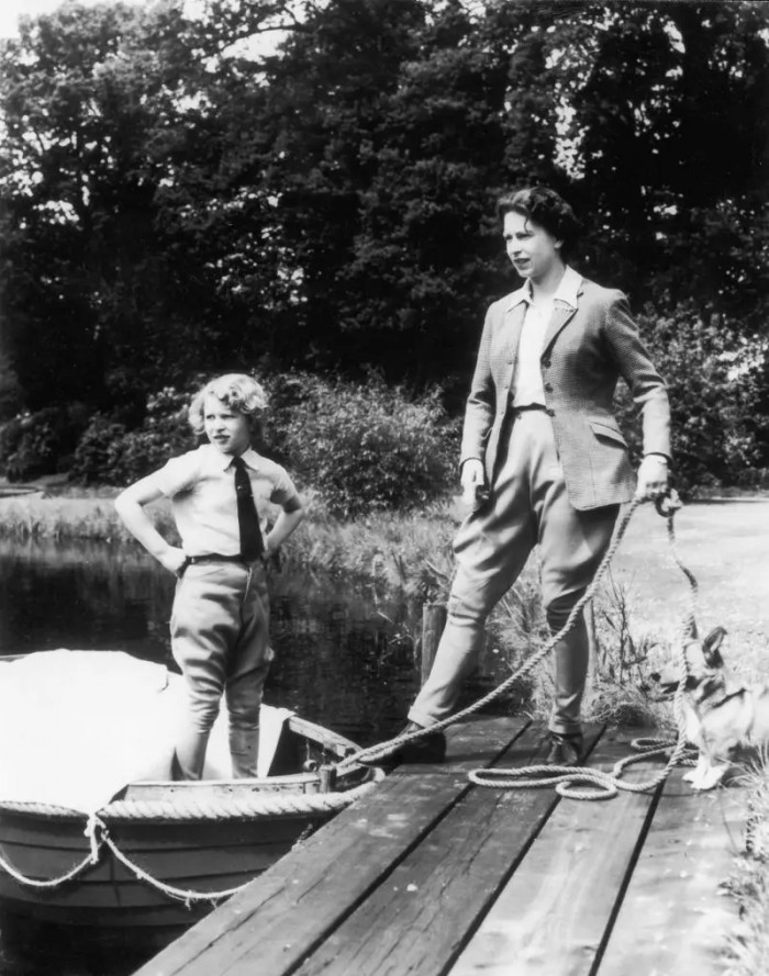 19. Getting in a boat with Princess Anne