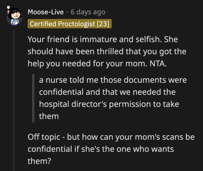 That stuck out to me as well. Why couldn't the hospital release the ultrasound records of a patient to their family?