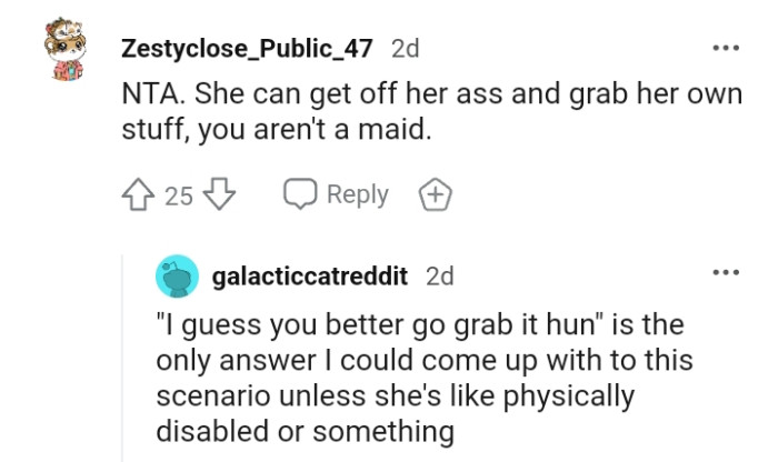 The OP is not a maid