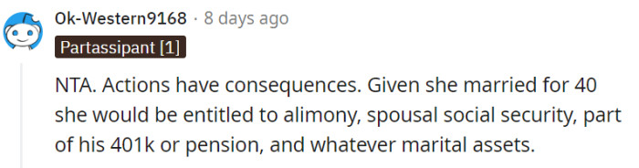True, her 40-year marriage might have entitled her to a treasure trove of assets, but it seems like she ended up with a 