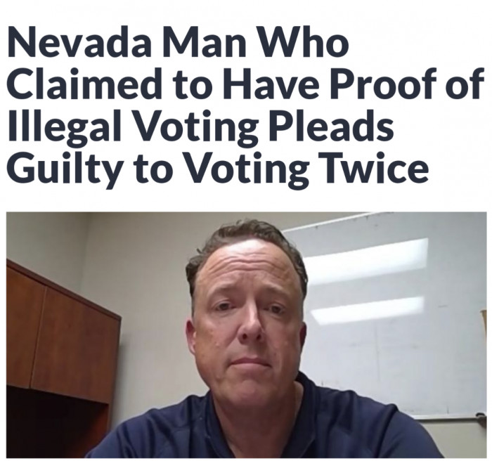 Nevada Man Who Claimed to Have Proof of Illegal Voting Pleads Guilty to Voting Twice