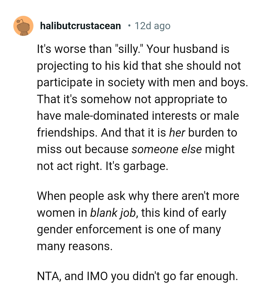 It is her burden to miss out