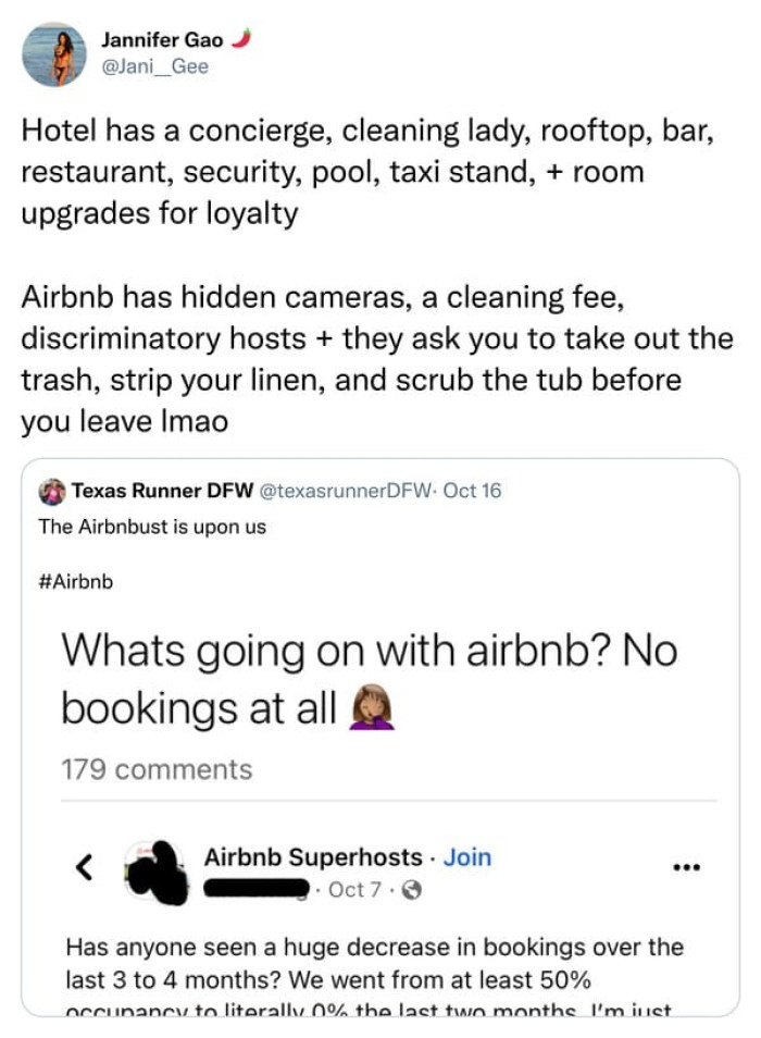 What you get in a hotel vs. what you get with Airbnb